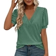 thumbnail image 5 of Enjoytime Shirts for Women Puff V-Neck Short Sleeve Blouses 2026 Summer Trendy Business Casual Plus Size Tops, 5 of 7