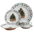 thumbnail image 2 of Gibson Tree Trimmings 20 Piece Round Ceramic Holiday Dinnerware Set, 2 of 2