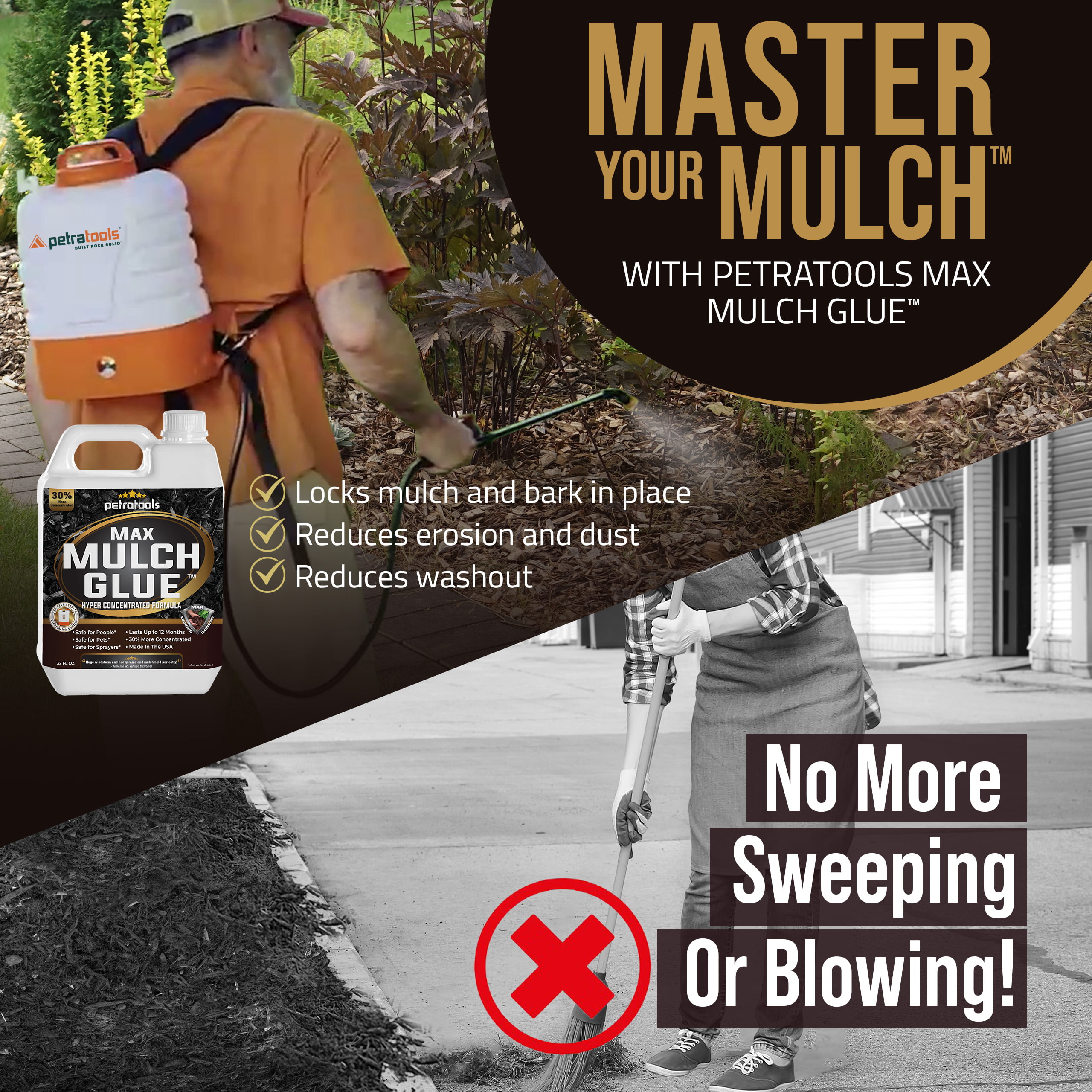 Mulch Glue - 1 Gallon Mulch Glue for Landscaping