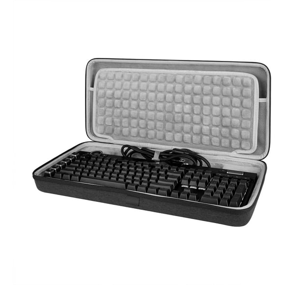 Full Size Keyboard Case, Hard Shell Travel Carrying Bag for 104~108 Key Computer Mechanical Gaming Keyboard, Compatible with Corsair K100 RGB Mechanical/ K95 RGB, Razer BlackWidow V4 Pro