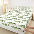 thumbnail image 4 of Feelyou Green Spotted Pike Fish Bed Sheets for Boys Girls, Simple Ocean Wildlife King Sheets, Green White, 4pcs, 4 of 5