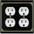 thumbnail image 1 of Metal Light Switch Plate Cover Elegant Victorian Floral Frame Black FRA072, 1 of 13