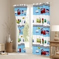thumbnail image 3 of Homewish Preppy Child Colorful Railway Train Black Out Curtains,Cartoon Steam Engine Curtains Pack of 2 (42x63 Each),Kawaii Railroad Car Bedroom Curtains,Breathable Home Decor, 3 of 6