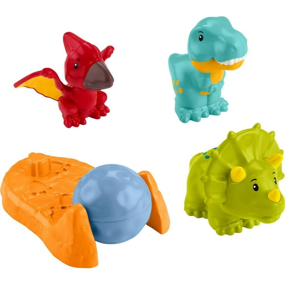 Fisher-Price Little People Friendly Dinosaur Figure Pack Toddler Toy, 4 Pieces, Ages 1Y+