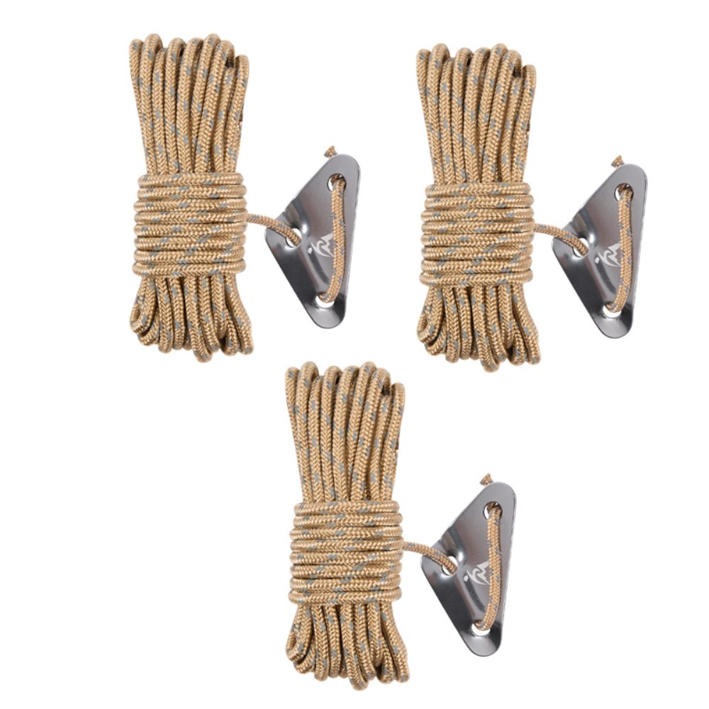 4mm Outdoor Guy Lines Tent Cords Set of 3 Lightweight Camping Rope with