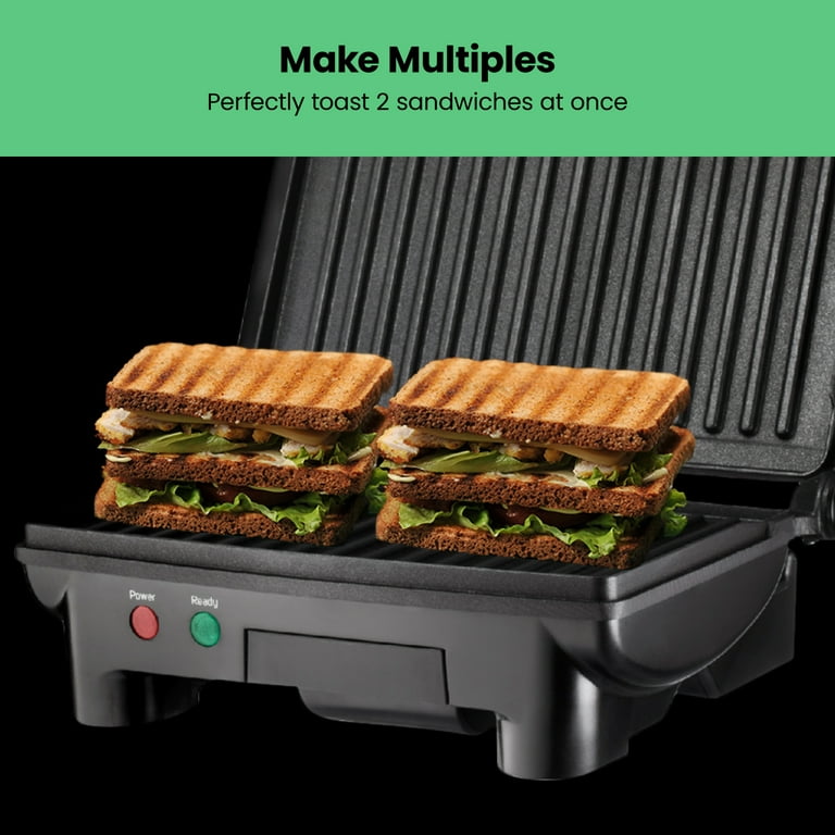 Chefman Electric Panini Press & Grill, Non-Stick, Opens Flat - Stainless  Steel, New 