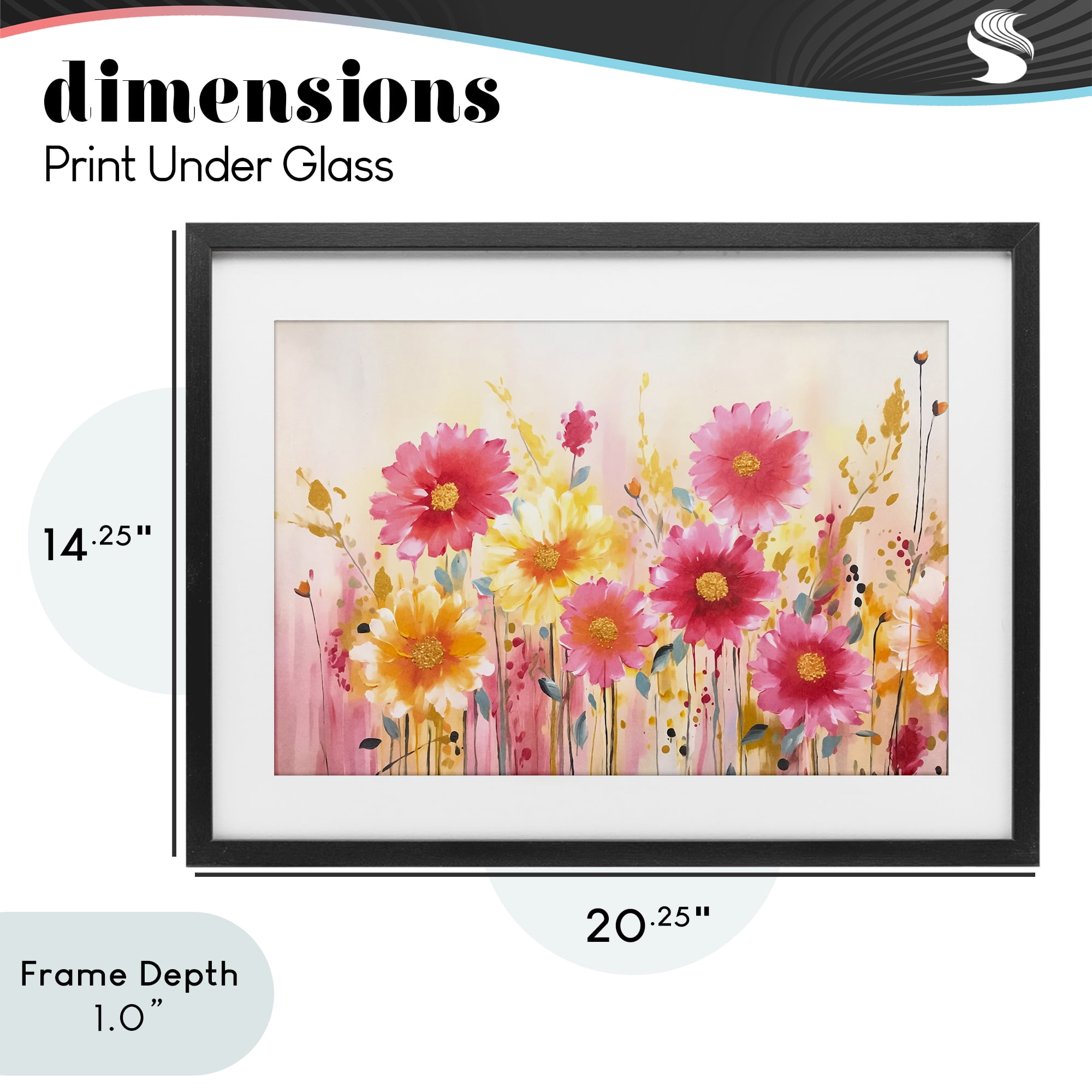 Stupell Industries Blush Blooming Whimsy Black Framed Print Under Glass, design by Andrea Haase