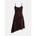 thumbnail image 4 of Madden NYC Women’s Lace Trim Satin Slip Dress with Asymmetrical Hem, Sizes XXS-XXL, 4 of 4