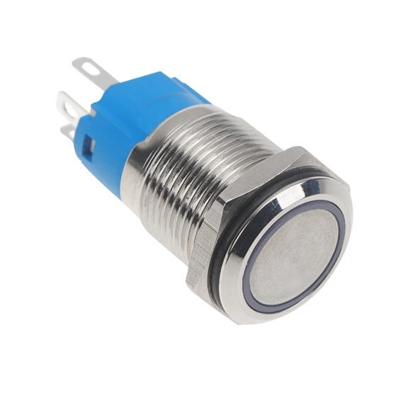 ETEREAUTY Plated Metal Push Button with LED for Automotive Power Supply Control
