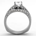 thumbnail image 3 of Women's Stainless Steel Open Cut Engagement Ring with AAA Grade CZ - Size 10, 3 of 5