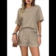 thumbnail image 3 of Conjunto de Pijama de 2 Piezas de Corta A Rayas de Verano, Color Caqui L, 3 of 8