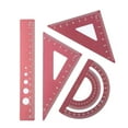 thumbnail image 1 of Hexang Ensemble de Règles Étudiantes, Papeterie Créative en Alliage d'Aluminium, 4 Règles Multifonctionnelles, Ensemble de Papeterie en Métal, Quatre Règles, Triangle, Protracteur, Lettre en Alliage d'Aluminium, 1 of 3