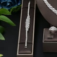 thumbnail image 5 of 4 pieces of bride zirconia full set of women's party jewelry, luxury Dubai Nigeria CZ luxury crystal wedding necklace set, 5 of 5