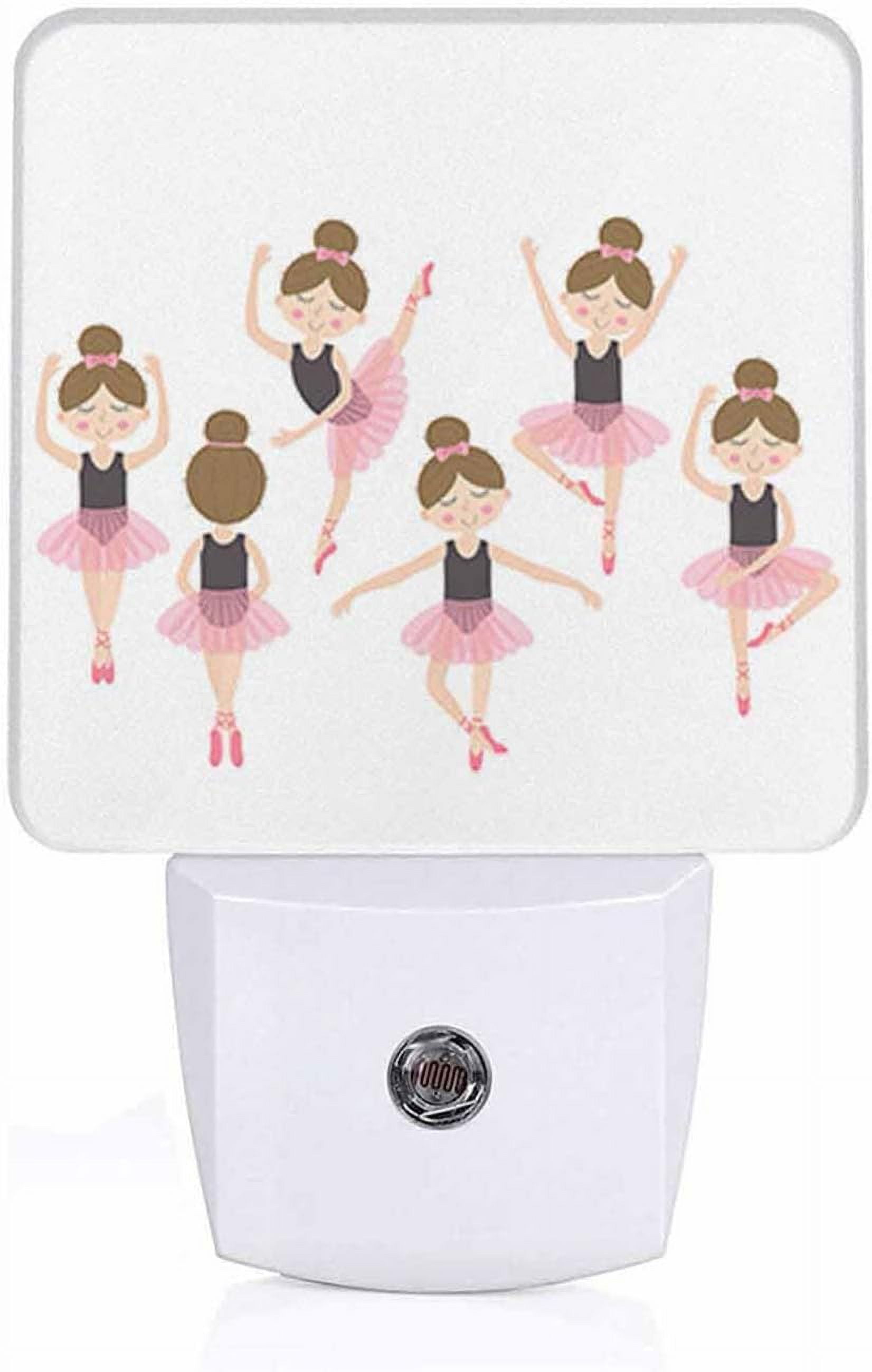 RGHJAR-LED Night Light,Cute Ballerina LED Night Light Plug into Wall with Dusk to Dawn Light Sensor White Energy Efficient Nightlight for Bedroom Bathroom Hallway Living Room Kitchen