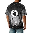 thumbnail image 7 of Halloween Shirts for Men Funny Pumpkin Ghost Print Graphic Halloween Tshirts Round Neck Short Sleeve Corduroy Tops Black M, 7 of 7