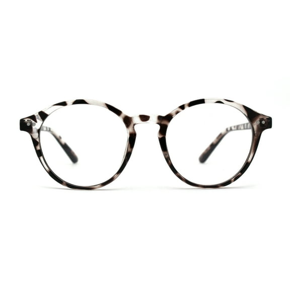 Horn Rim Keyhole Round 100% Blue Light Flitering Computer Glasses Clear Tortoise