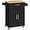 Black, variant on CZMJY Kitchen Island on Wheels with Storage Cabinet, Rolling Kitchen Cart with Bamboo Top & Drawer & Spice Rack Towel Bar, Microwave Stand Cart for Kitchen/Dining Room, Black