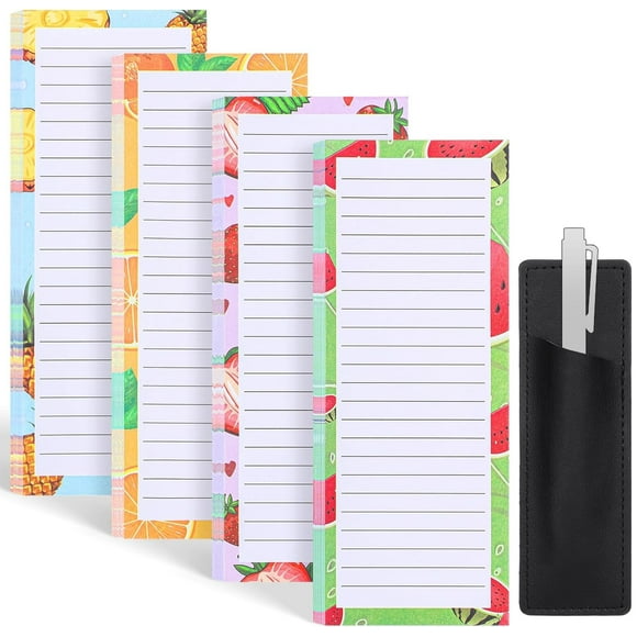 Bloc de notas magnético Thboxes, paquete de 4, 200 hojas, diseño de frutas