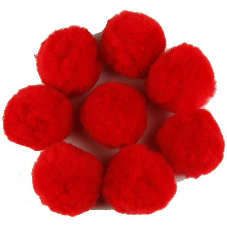 Big Red Pom Poms  2 Inch Red Pom Poms - 8 Pieces/Pkg. (nmpom262010) 
