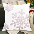 thumbnail image 6 of Nkmbld Christmas Decorations Throw Pillow Covers Snowflake Embroidery Throw Pillow Cushion Cover for Sofa, Couch, Bed and Car, White, 6 of 8