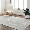 thumbnail image 2 of BoutiqueRugs Claus Boho Hand Woven Wool Natural Fiber Oversized Area Rug - Farmhouse High Low Textured Trellis Patterned Carpet for Living Room, Bedroom - Beige, Gray - 8'10" x 12' (9x12), 2 of 8