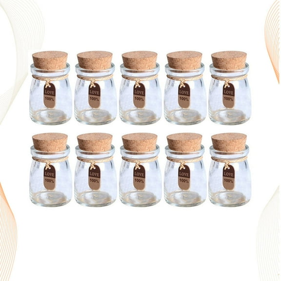 PTOOTP Glass Favor Jars Set of 10 Multi Apothecary Style Storage Containers for Wedding Party Supplies