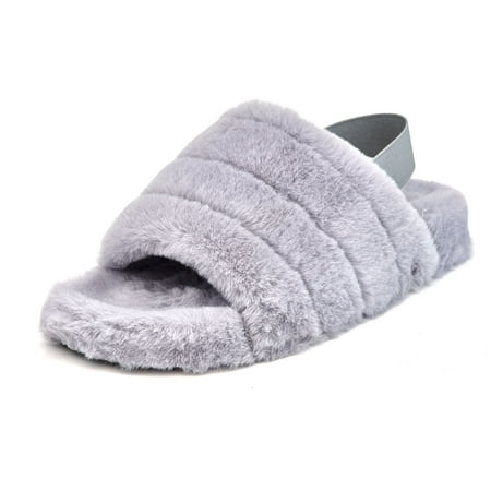 

Women s Slide Sandals Comfort Fur Sandal Open Toe Sandal for Women Slip On Flat Sandals for Women