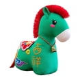 thumbnail image 4 of Mascota de recuerdo de caballo de peluche de Año Nuevo chino con cascabel y cola de borla Rojo Verde 12cm, 4 of 8