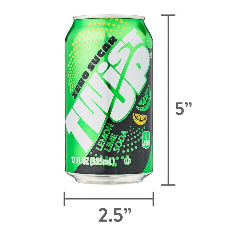 Great Value Twist Up Zero Sugar Lemon Lime Soda Pop, 12 fl