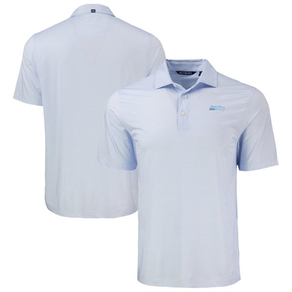 Men's Cutter & Buck Powder Blue Seattle Seahawks Pike Eco Diamond Dot Print Recycled Big & Tall Polo