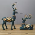 thumbnail image 2 of Aunavey Christmas Reindeer Figurines,2 PCS Resin Sitting  Standing Deer Statue,Elk Statues for Christmas Decorations, 2 of 5