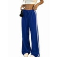 thumbnail image 2 of Pantalones Deportivos Holgados de Pierna para Mujer, Tiro Bajo, Estilo Y2K, con Cordón Ajustable Azul S, 2 of 10