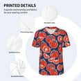 thumbnail image 3 of Rateoe Hand Drawn Tomatoes Pattern Men’s Baseball Short Sleeve Polo Shirt, Midweight Men's Shirt Golf Shirt Polo Shirts Quick Dry Short-3X-Large, 3 of 7