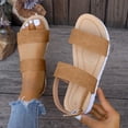 thumbnail image 2 of Wedge Sandals for Women, Round Toe Open Toe Design with Adjustable Ankle Strap, Synthetic Suede Upper, Cushioned Footbed, Breathable Perforations, Non-Slip Sole, 2 of 9