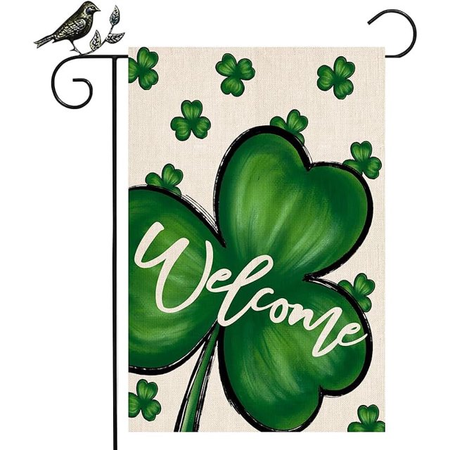 Bandera de jardín del Día de San Patricio de doble cara, 30,5 x 45,7 cm. Decoración del Día de San Patricio para el jardín de tu casa.