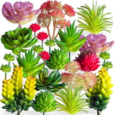 24 Pcs Succulents Plants Artificial Set Hanging Planters for Indoor Plants Mini Succulents Artificial Plants & Flowers Diy Fake Succulents - by Coolmade