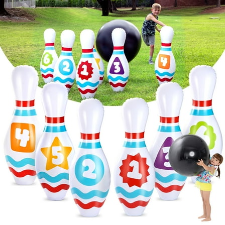 Joyfy Giant Inflatable Bowling Set for Kids and Adults, Christmas Birthday Party Games, Kids Education Motor Skills Toys