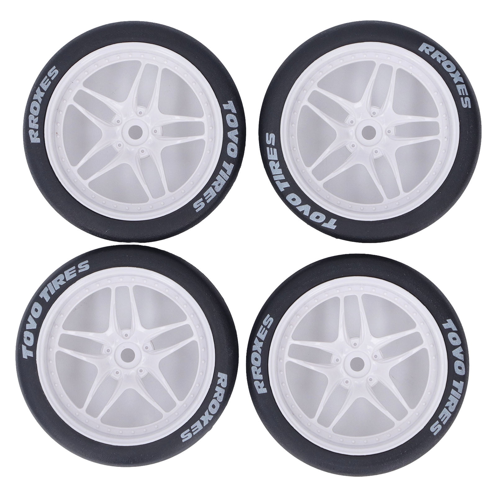 <p>RC Wheel Tires, Durable Strong Buffering 4Pcs RC Wheel Rims Tires Stable Wear  65mm For TT01 TT02 XV01 94122 1/10 RC Cars</p>