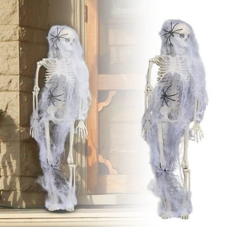 Halloween Body Realistic Human Skeleton Halloween Decoration Haunted House Props,And Scary Party Supplies For Halloween Partyï¼16inches.