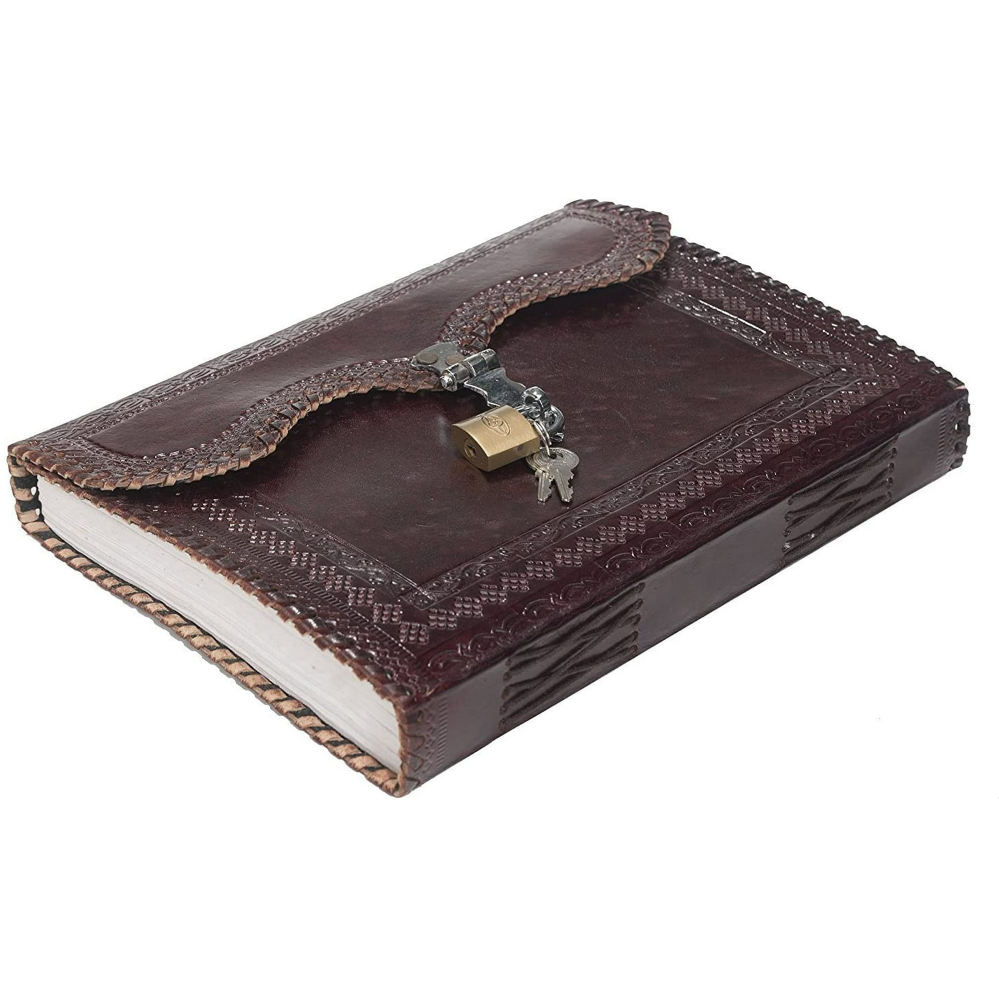 Prastara Journal Goat Handmade Leather Real Lock Key Notebook Diary Sketch Book Thought Book 107inches Office Use Walmart Canada