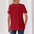 thumbnail image 5 of Evdexr We the People Shirts Women Short Sleeve American Flag 250 Anniversary Usa Shirt V Neck Graphic 1776 2026 Shirts Plus Size Tees Red 3XL, 5 of 5