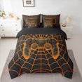 thumbnail image 2 of Manfei Gaming Gamepad 7-Piece Bedding Comforter Set,Teen Video Game King Bedding Sets,Orange Spider Web Bed Sheets For Boys Girls,Super Cozy Bedroom Decoration Reversible, 2 of 8