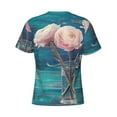 thumbnail image 6 of Vsdgher Flowers in Glass Vase Print Men's Dry Fit Mesh Athletic Shirts Moisture Wicking Tennis T-Shirt Tops, 6 of 9