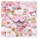 thumbnail image 1 of Set de 50 pegatinas con forma de corazón, bonitas calcomanías rosas con dibujos animados kawaii, 1 of 2