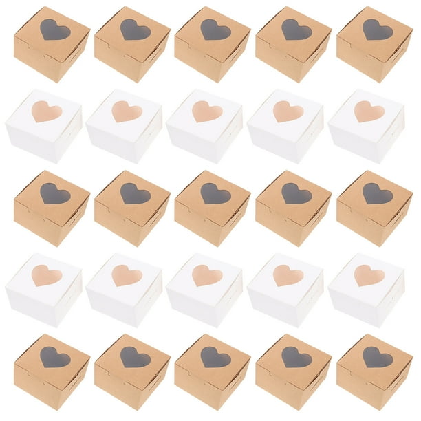 EeaseMX 40 cajas para pasteles, cajas creativas para alimentos con ventana transparente