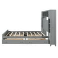 thumbnail image 6 of Queen Size Platform Bed, Solid Wood Bed Frame with All-in-One Cabinet, Shelves, USB Port, Sockets, 4 Storage Drawers, Multifunctional  Platform Bed Frame for Bedroom, Guest Room, Apartment, Gray, 6 of 9