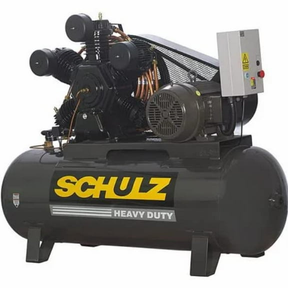 Schulz air Compressor 10 HP v-series 3 Phase 120 Gallon,40 CFM new 3 PH 3 cylinder pump 208/230/460 volts