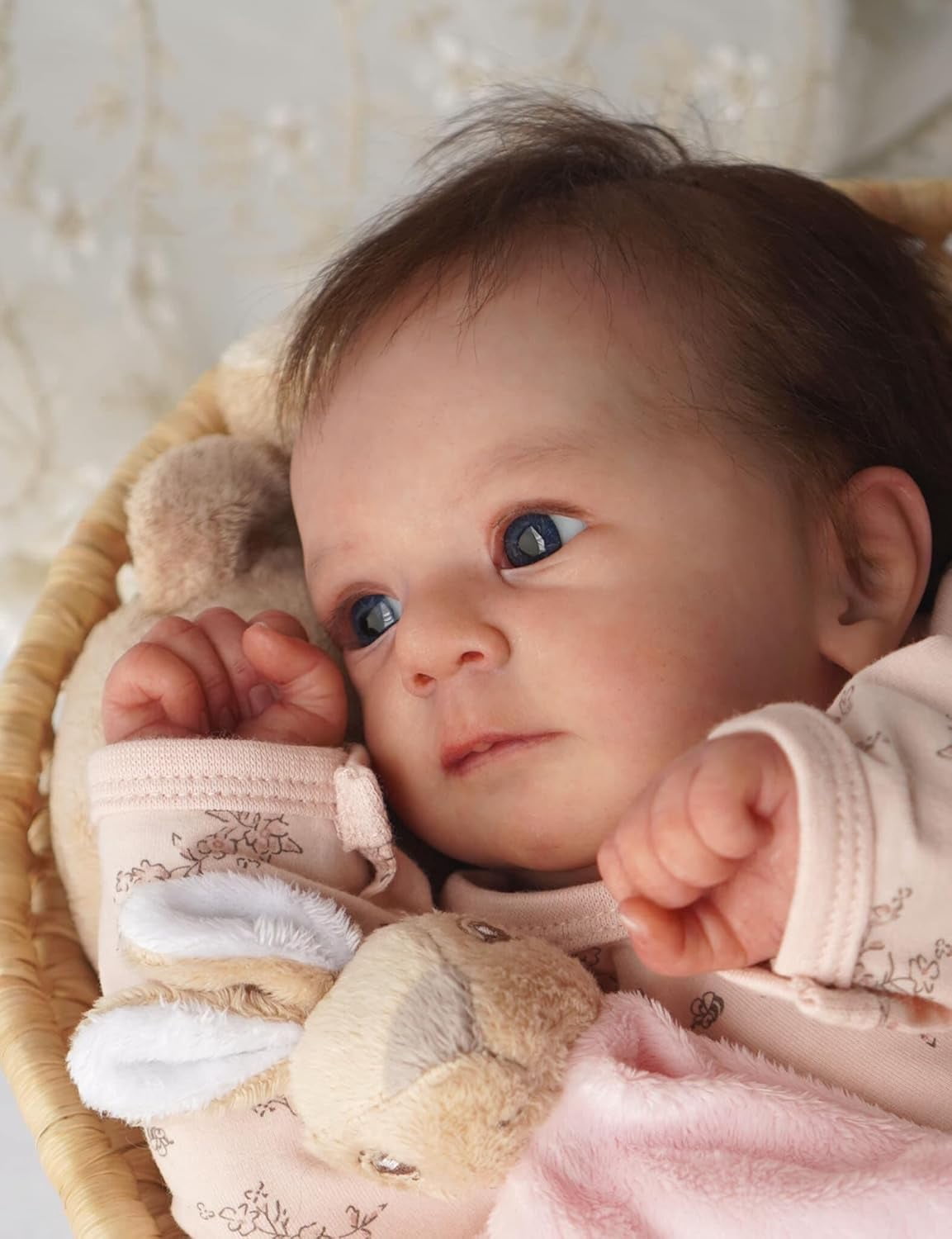 17 Inch Reborn Baby Dolls Soft Cloth Body Baby Doll Cute Real Life Baby Dolls with Feeding Accessories for Kids Age 3+