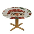 thumbnail image 3 of Patifu Squirrel Christmas Decorations Bell Round Tablecloth 100% Polyester Stain-Resistant Washable Home Kitchen Parties Holiday Dinner Farmhouse Dining 42"-46, 3 of 8