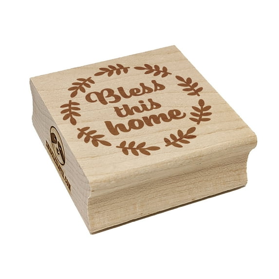 Bless This Home in Wreath Square Rubber Stamp Stamping Scrapbooking Crafting - Large 2.75in